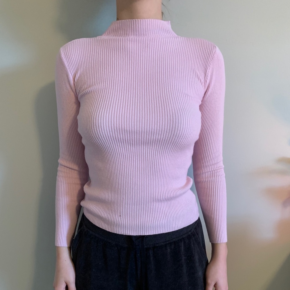 Pink long sleeve turtle neck